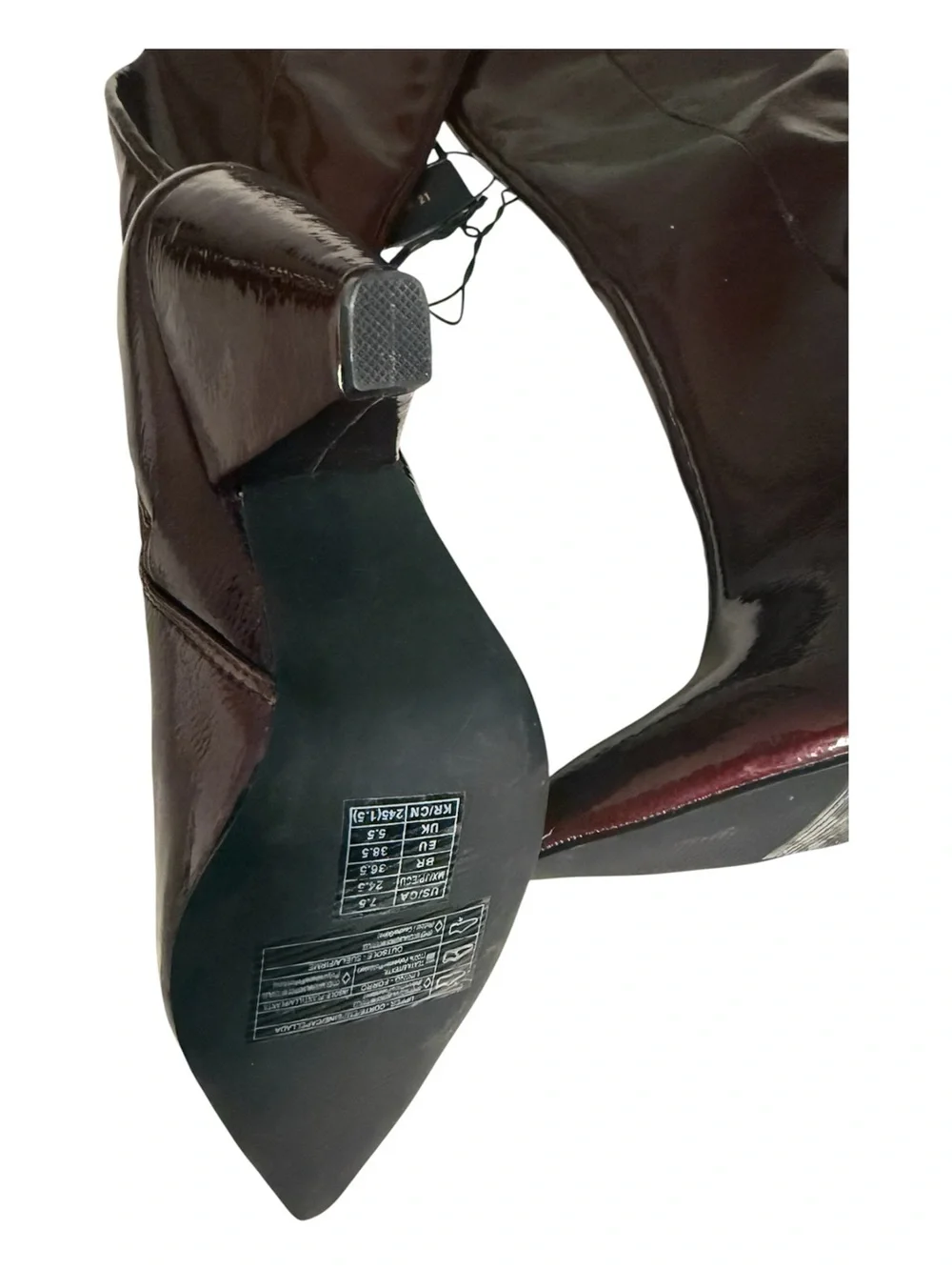 Forever 21 Sexy thigh high Burgundy Boots SleekPatent Over-the-Knee Heeled Boots
